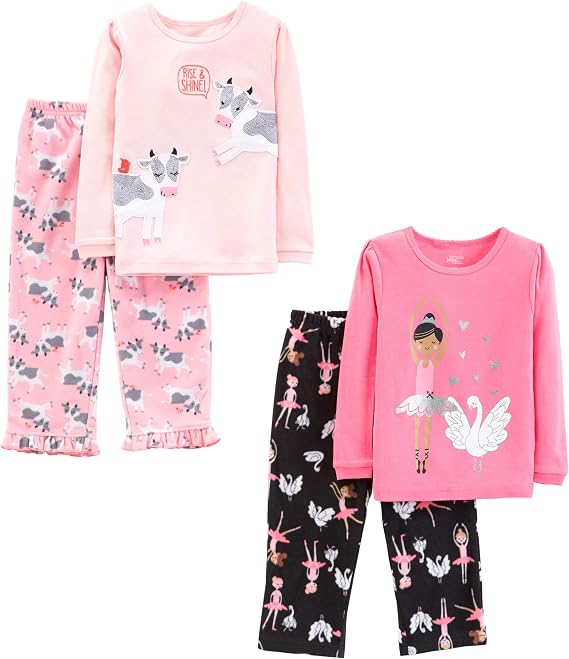 Simple Joys by Carter's Girls' 4-piece Polyester Pajamas