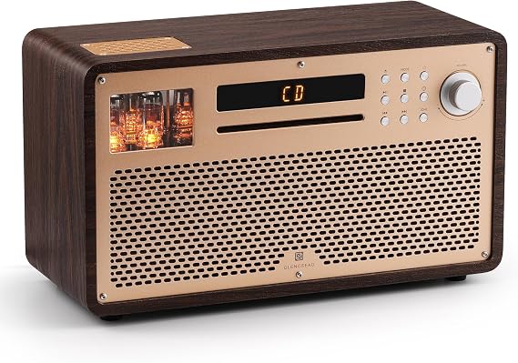 GLENCREAG VTS01 HiFi Vacuum Tube Speaker Amplifier with ECC82 Tubes CD/FM/BT/USB/RCA/Optical/Coaxial Inputs | Custom Sound Tuning & Remote Control