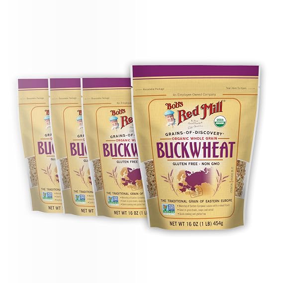 Bob's Red Mill Organic Gluten Free Buckwheat Groats, 16oz (4 Pack)