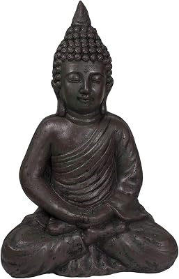 Northlight 17.5 Dark Brown Meditating Buddha Outdoor Garden Statue