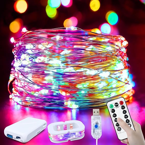 1Pcs Multicolor Fairy Lights 16Ft 50LED String Lights with Remote