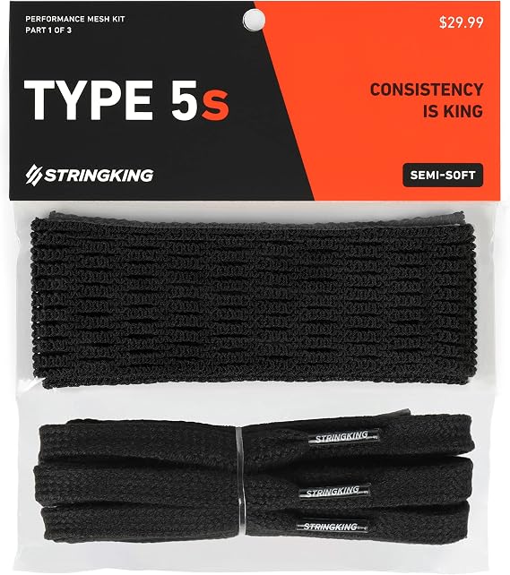 StringKing Type 5s Semi-Soft Lacrosse Mesh Kit with Mesh and Strings