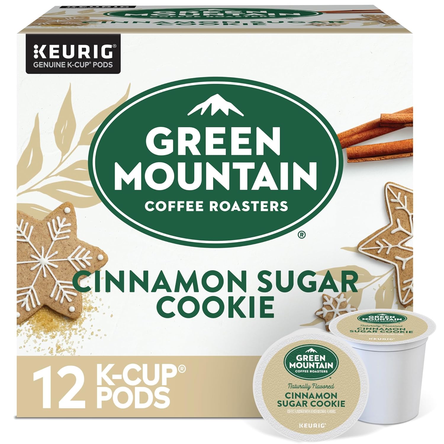 Green Mountain Coffee Roasters light roast Pod Cinnamon Sugar Cookie Coffee, 12 Count