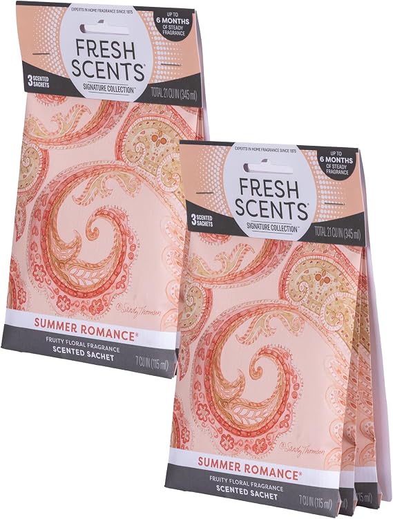 Fresh Scents Summer Romance Scented Sachets 6 Pack