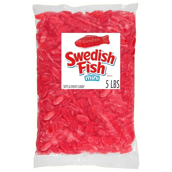 SWEDISH FISH Mini Soft & Chewy Gummy Candy, Bulk Candy, 5 lb