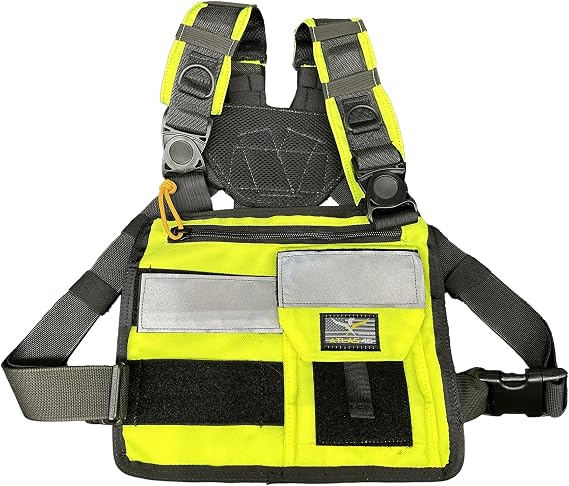 Atlas 46 Hi Viz Single Cargo Tool Chest Panel, High Visability Chartreuse, Reflective Strip, Large Flapped and Zippered Pockets - Made in the USA