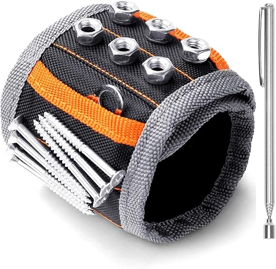 HORUSDY Magnetic Wristband, Stocking Stuffers, Gifts for Men, Premium Tool Belt for Holding Screws Nails Drill Bits with Powerful Magnets, Cool Gadgets, DIY, Valentines Day, for Dad