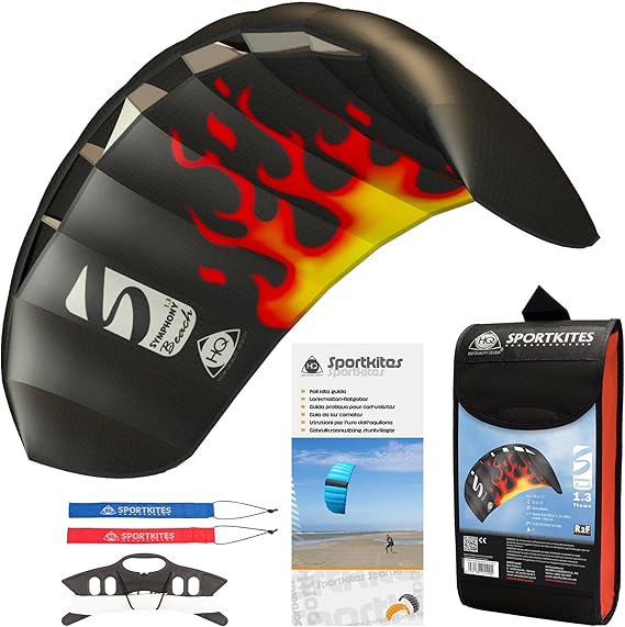 HQ Kites Symphony Beach III 1.3 Stunt Kite 51 Inch Dual - Line Sport Kite, Color: Flame - Active Outdoor Fun for Ages 8 and Up
