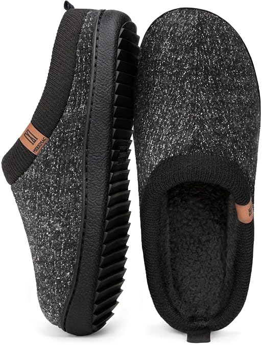 MERRIMAC Men's Slip-on Slippers Memory Foam Non-slip Indoor House Shoes