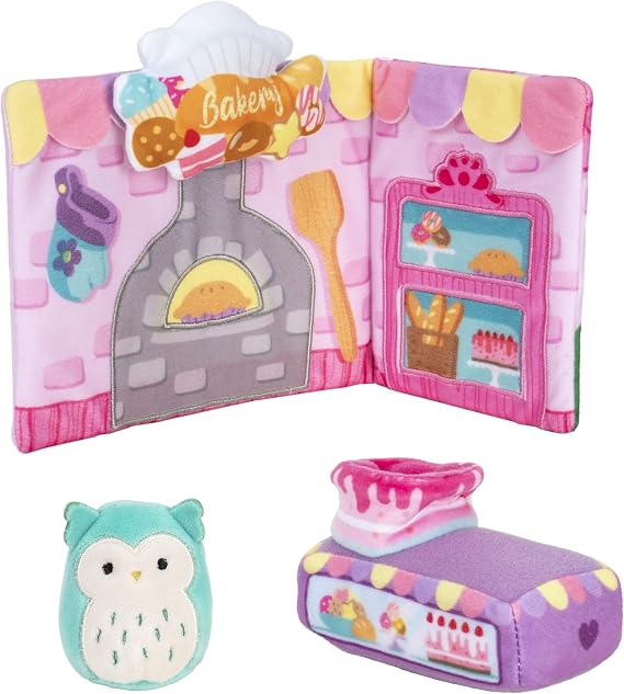 Squishville Squishmallows Bakery Play Scene, 2 Winston Soft Mini-Squishmallow