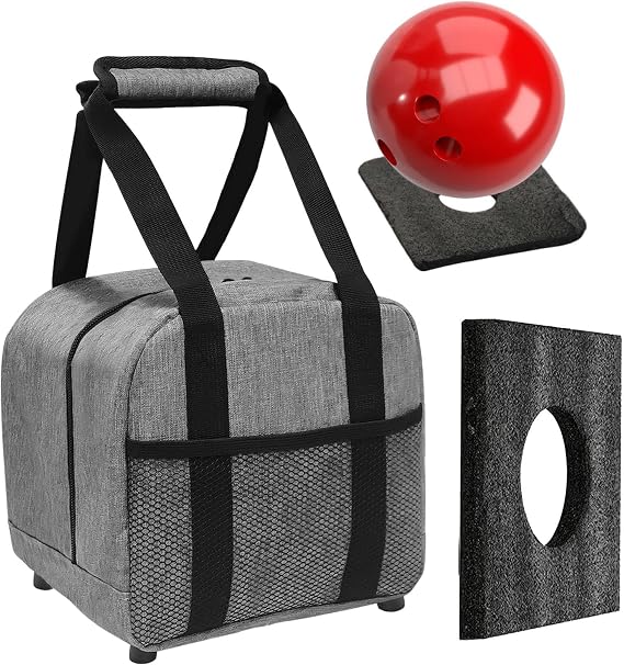 Bowling Ball Bag 1 Ball Single Bowling Ball Bag Bowling Tote Bag in Oxford Cloth Bowling Ball Carry Bag with Padded Holds Single Bowling Ball and Small Accessories