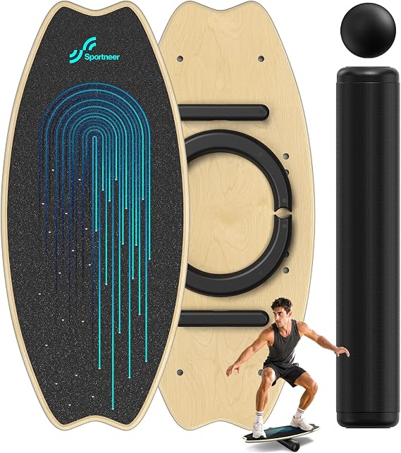 Sportneer Balance Board - 7 Mode Wobble Board with Roller & Ball
