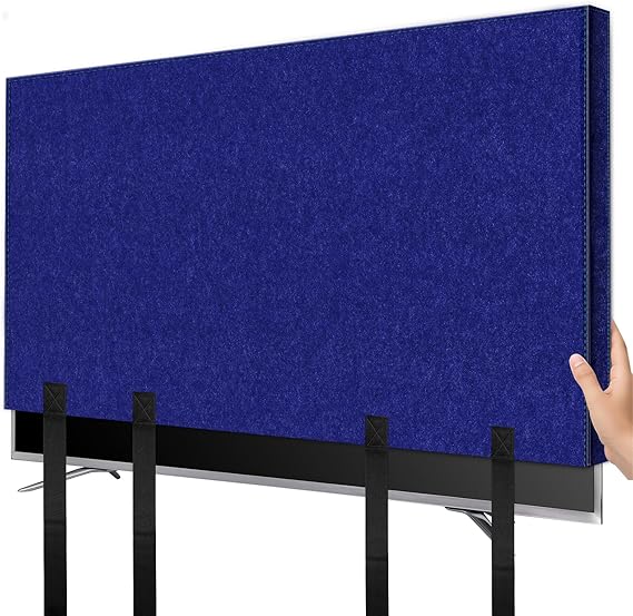 Wibeelee TV Cover for Moving 50"-55" Flat Screens Dust & Anti-Scratch TV Screen Protector Cover with Bottom Strap for Moving, Painting, Renovation, Pet Scratch Prevention & Furniture Protection(Blue)