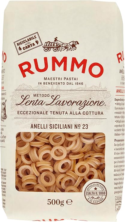 Rummo Anelli Siciliani Hoops No. 23, Authentic Italian Pasta, 500 g