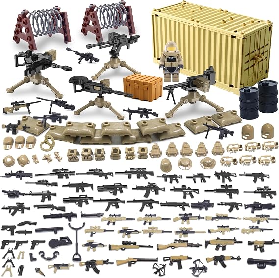 Weapons Toy Set 135 Pieces Soldiers WW2 Weapons Set Military Weapons Toy Set Military Figures Soldier Figures Toys for Fans