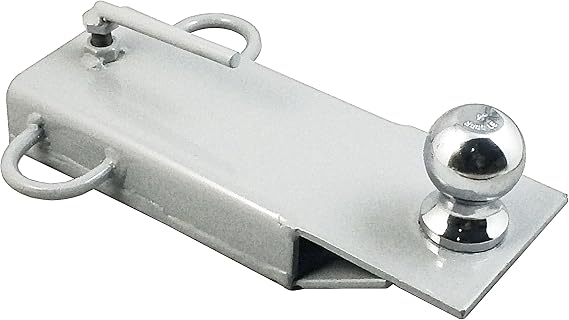 Field Tuff Steel Fork Mount Hitch Adapter with 2 Inch Tow Ball, Silver