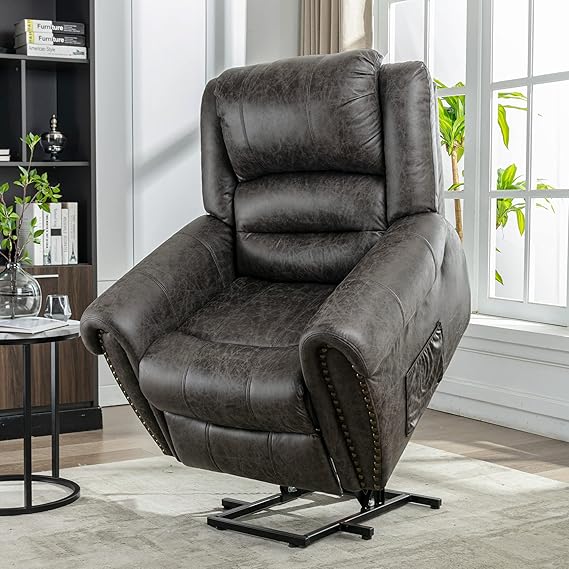 Large Riser and Recliner Chairs Electric for Living Room, Grey