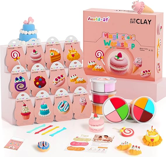 Aestd-ST Air Dry Clay Kit - Cake Themed, Modeling Clay for Kids