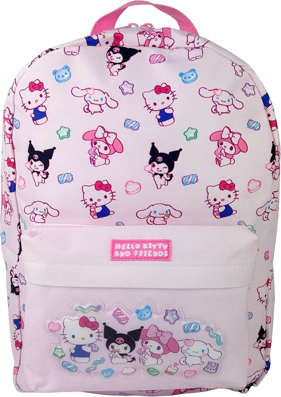 Hello Kitty Backpack | Cute Kawaii School Bag with Front Pocket | Back to School Rucksack | Hello Kitty & Friends Gifts and Accessories
