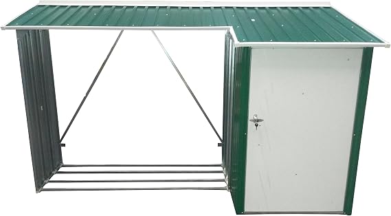 DuraMAX WoodStore Combo Shed, Green with Off White Trim