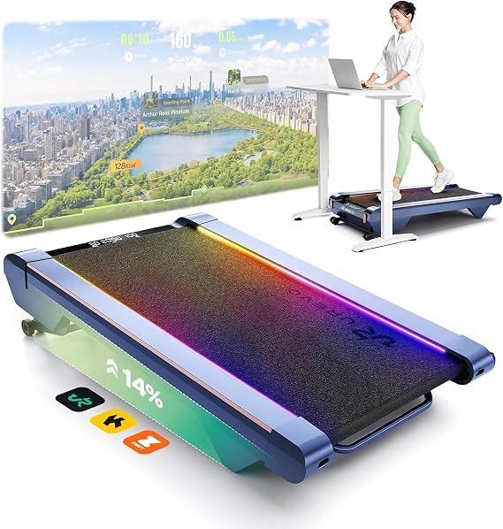 UREVO CyberPad Smart Walking Pad Treadmill with 14% Auto Incline