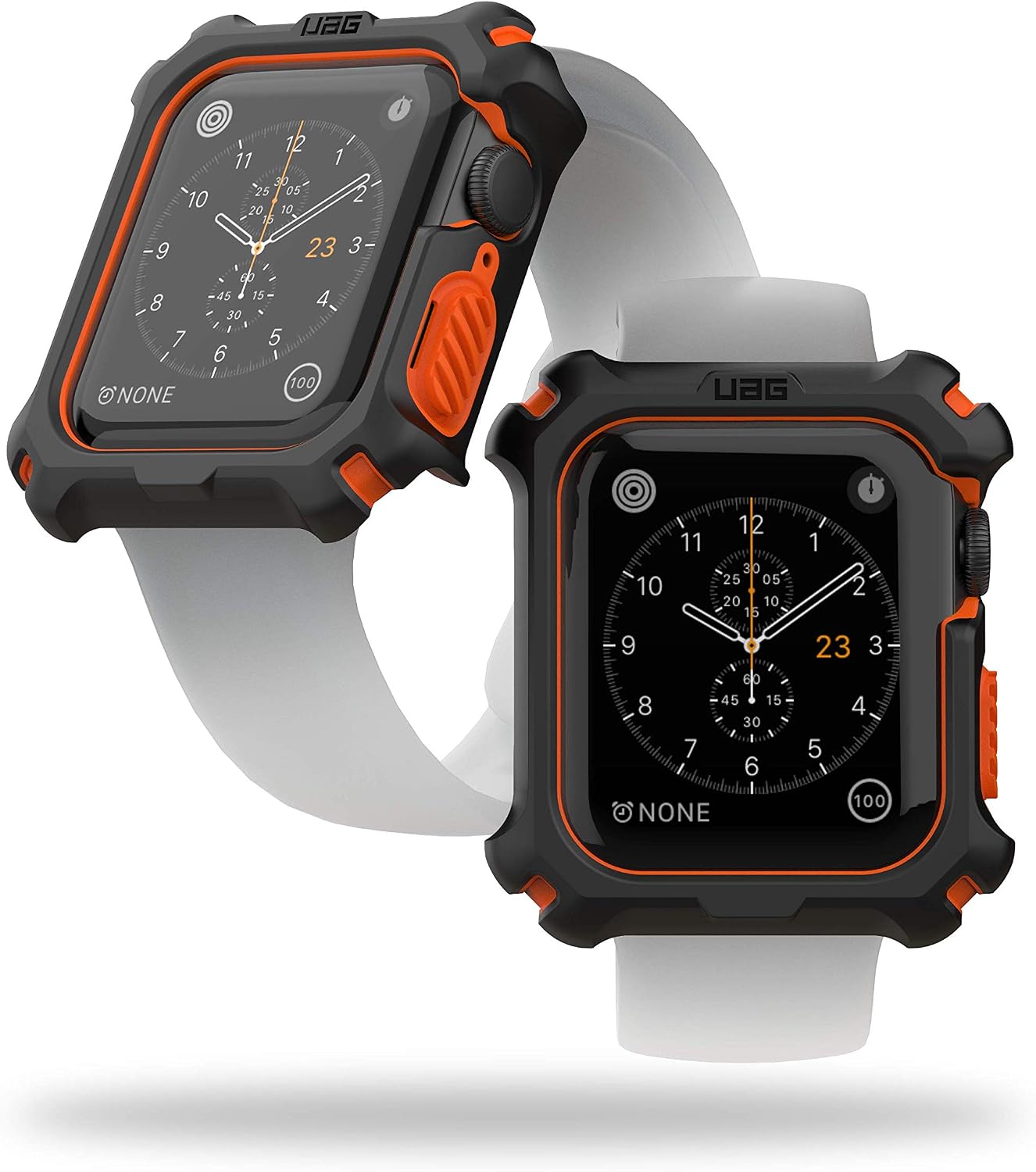 URBAN ARMOR GEAR UAG Compatible with Apple Watch Case 44mm Series 654SE 2SE, Rugged Protective Bumper Case, BlackOrange