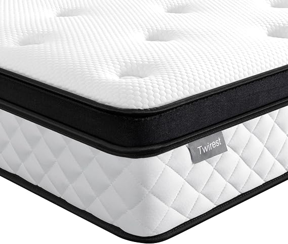 Twirest Small Double Mattress,Hybrid Mattress 120x190x22cm Pocket Sprung | Comfort Foam,Breathable Soft Fabric, Cool Sleep, Pressure Relief, Medium Firm,Hybrid Mattress in a Box