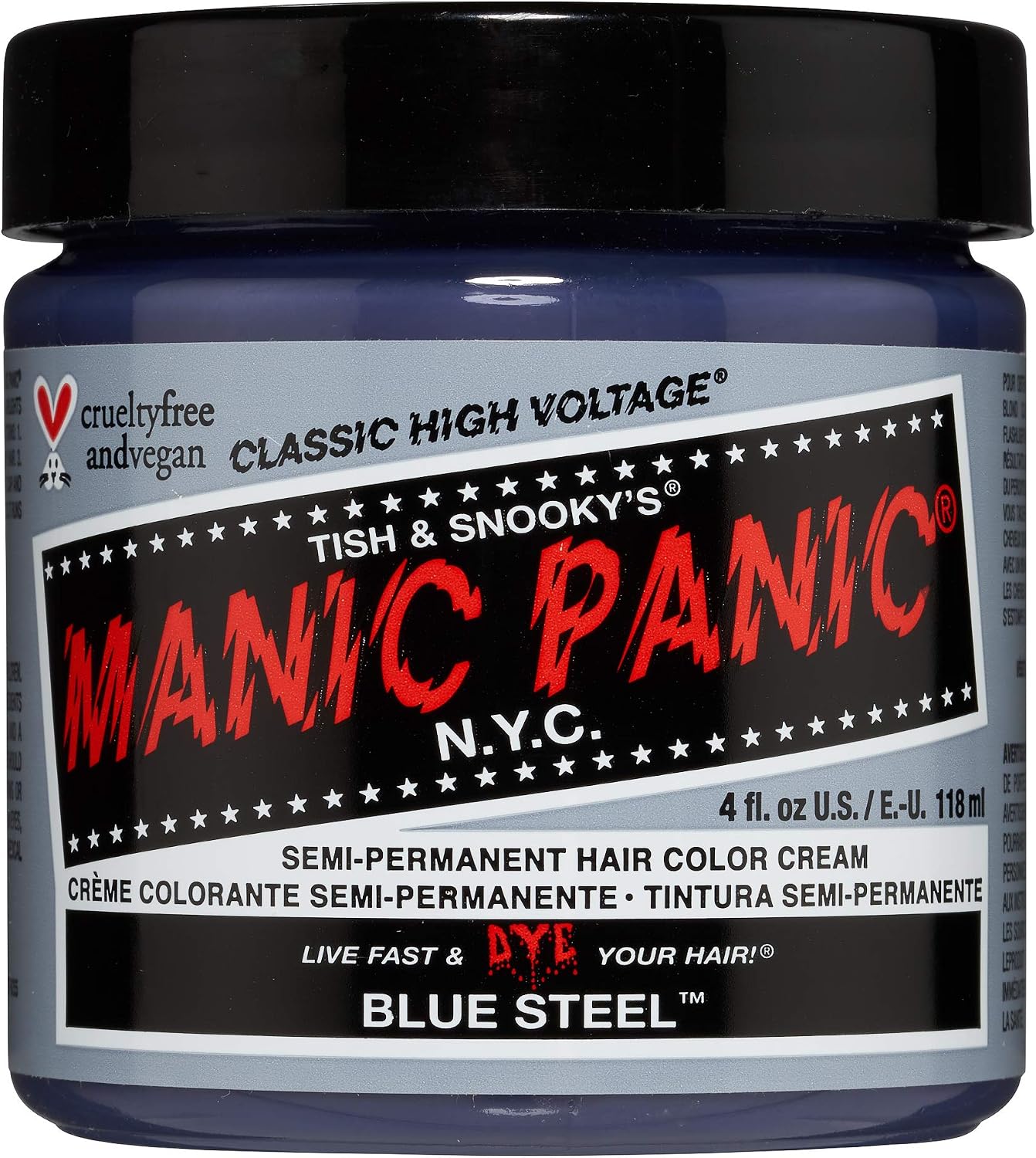 Manic Panic Classic Formula Semi Permanent Hair Color Cream, Blue Steel by Manic Panic
