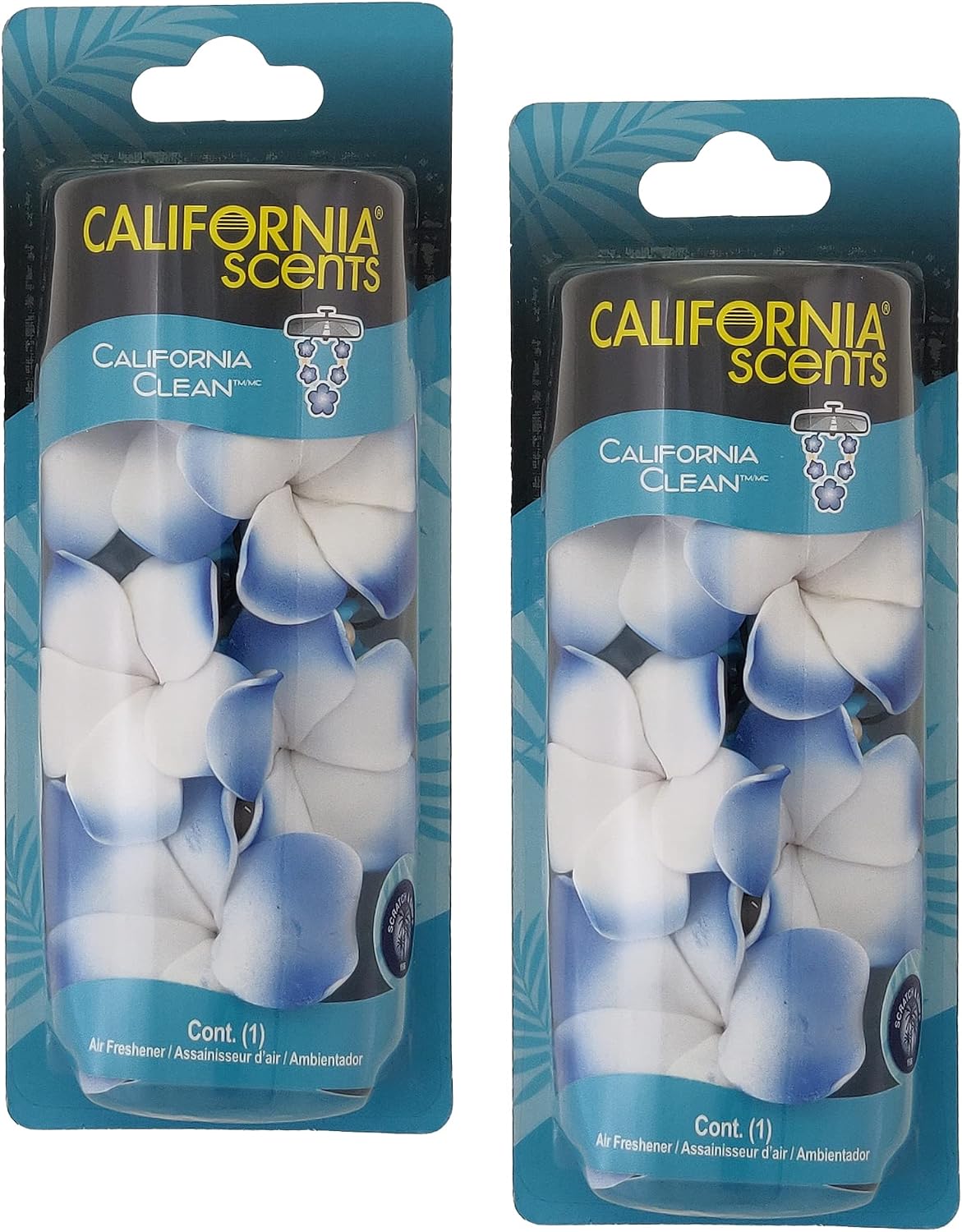 California Scents Scented Necklace, The Perfect Lei for Your Car - Hanging Flower Air Freshener (2 Packs, Tropical Colada)
