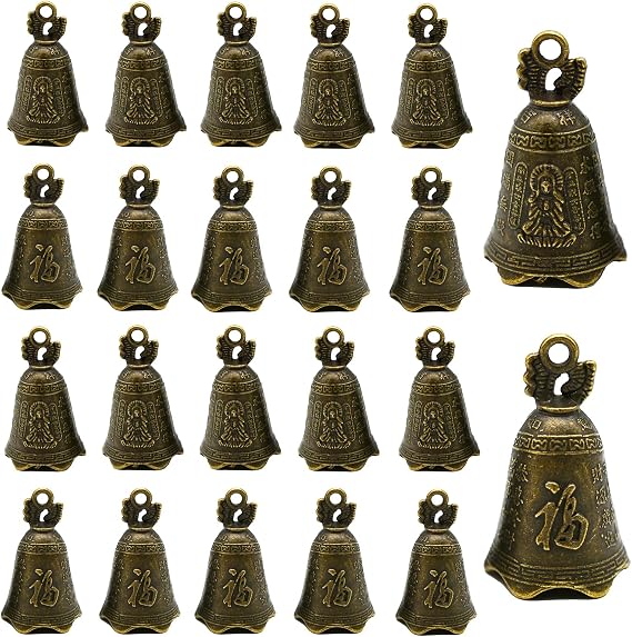 20Pcs Small Bronze Feng Shui Bell Brass Bells for DIY Wind Chimes