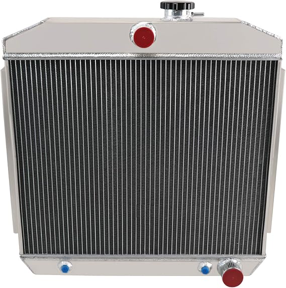 55 56 57 Chevy Belair Radiator, 5057 All Aluminum Radiator Compatible With 1955-1957 1955 1956 1957 Chevy Bel Air 210 150 Nomad Cars V8 Engine, 62MM 4 Row Core Cooling Radiators