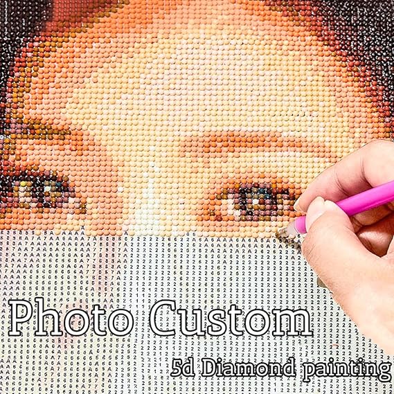 GSCSP Personalized Diamond Painting Kit for Adults - Custom Photo Art Set with 40% Extra Diamonds - DIY 5D Full Drill Mosaic for Home Decor