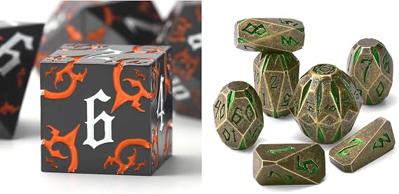 DND Dice Set Bat Style & Stonehenge Unique Dice Set- for D and D TTRPGS Dice Set