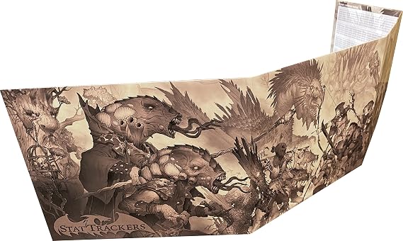 DM Screen for 5th Edition: Dry-Erase with Built in hit Point Tracker, Essential 5e Rules Reference, Amazing Illustration