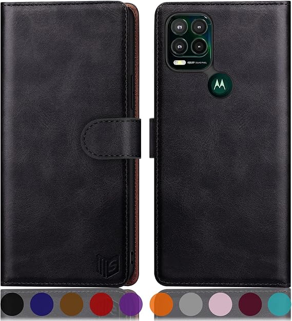 SUANPOT [RFID Blocking for Motorola Moto G Stylus 5G(Non 2022) with Wallet case Credit Card Holder,Flip Book PU Leather Shockproof Cover Cellphone Women Men for Moto G Stylus 5G Phone case(Black)