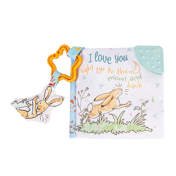 Kids Preferred Guess How Much I Love You... 5 Inch Soft Book Interactive Baby Teether Toy with Crinkle Sounds, Soft Textures, Bright Colors, and BPA-Free Materials for Safe and Fun Sensory Play
