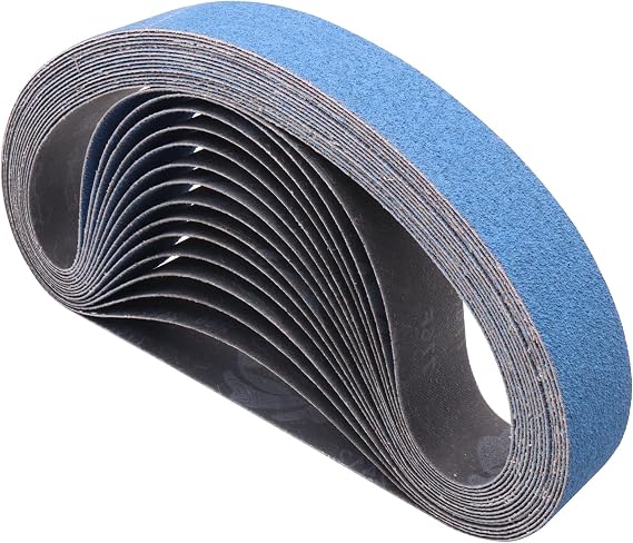 15 Pack 1-1/2 x 30 Inch Zirconia Sanding Belts 80 Grit for Tube Polisher