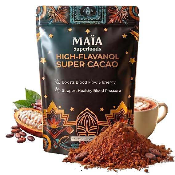Maia Ceremonial Cacao | Super Cacao | High Flavanols | Supports Healthy Blood Pressure, Cardiovascular Wellness | Theobromine