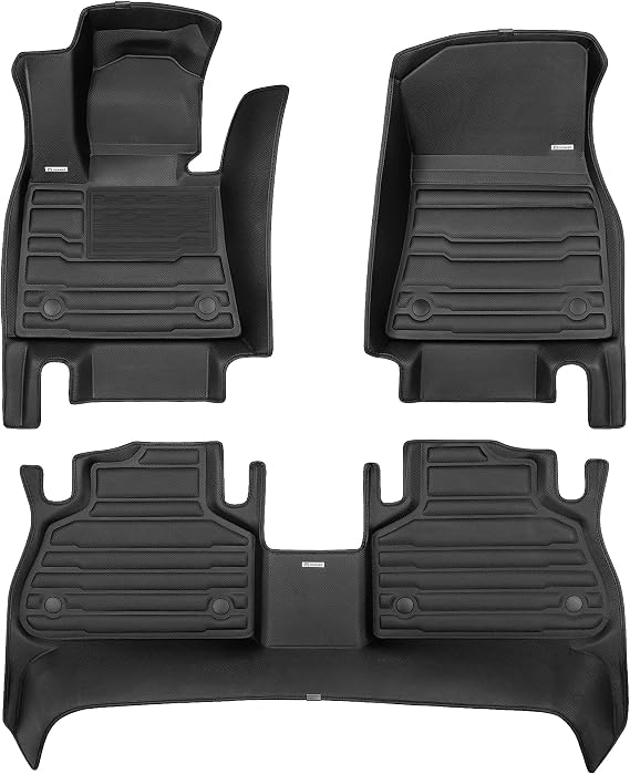 TuxMat - for BMW X5 5-Seater 2019-2026 Models - Custom Car Mats - Maximum Coverage, All Weather, Laser Measured - This Full Set Includes 1st and 2nd Rows