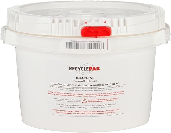 SUPPLY-150 2 GAL Sealed (Non-SPILLABLE) Lead Acid Battery Recycling Pail