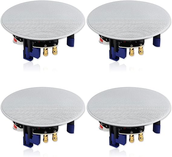 Herdio 320 Watts 2 Way Flush Mount in Ceiling Speakers 4 Inches for Kitchen,Living Room,Office 4 Speakers