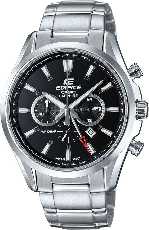 Casio EFB-504JDJ-1AJF Edifice Wristwatch, Silver, Dial color - black, watch