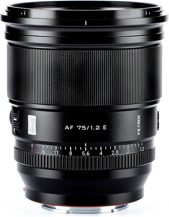 VILTROX PRO 75mm f/1.2 E for Sony e-Mount, 75mm f1.2 Auto Focus Prime Lens for Sony E Mount Mirrorless a7 a6700 a6500