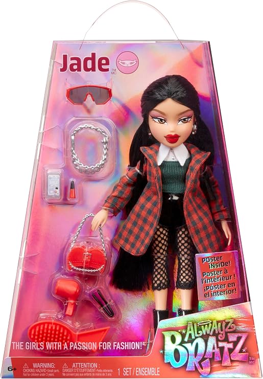 Bratz Alwayz Fashion Doll - Jade - With 10 Accessories and Poster - Kids Toy - Great for Ages 6 and Older