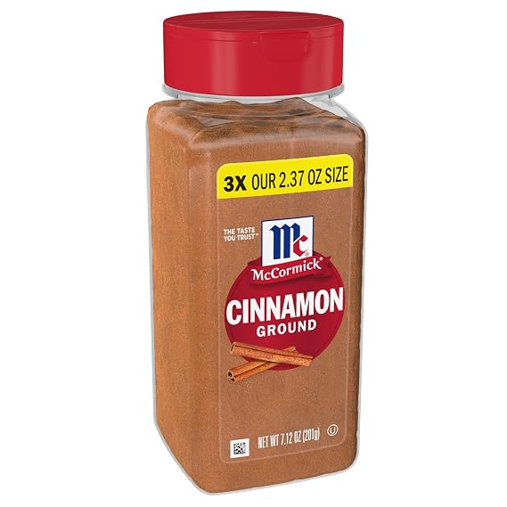 McCormick Ground Cinnamon, Non-GMO, Aged Up to 15 Years, Brings Rich Cinnamon Flavor to Savory & Sweet Recipes, 7.12 oz