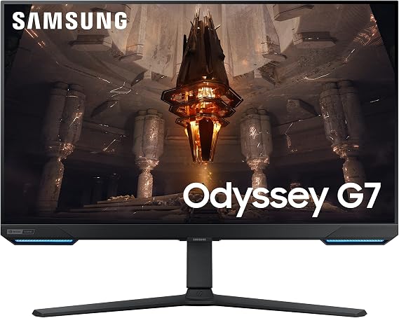 Samsung Odyssey G7 LS32BG700EUXXU 32" 4K UHD IPS Gaming Monitor with Speakers - 3840x2160, HDMI 2.1, 144Hz, 1ms, Full Smart Platform, USB Hub, Displayport, Freesync Premium Pro, Height Adjust