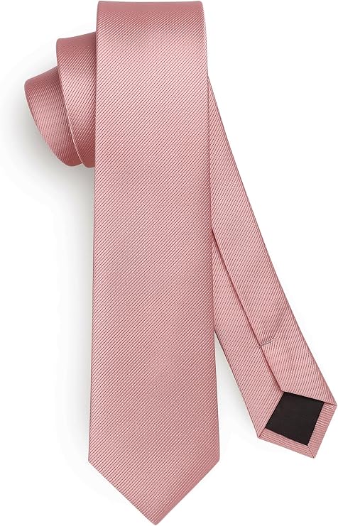 HISDERN Skinny Tie Solid Color 6cm Slim Ties for Men Wedding Classic Formal Business Necktie