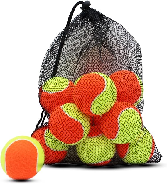 Tennis Balls, 12 Pack 50% Low Compression Stage Tennis Ball