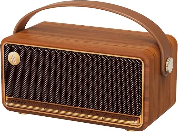 Edifier MP330 Portable Bluetooth Speaker with Hi-Res Audio, 40W RMS, Brown | Wireless Dual Stereo Pairing, 360° Quality Sound, 19H Playtime, Bluetooth 6.0 Multipoint, Handheld Design for Outdoor Indoor