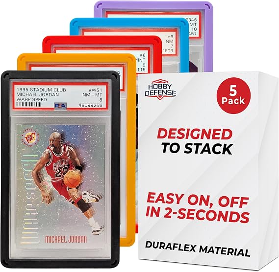 PSA Slab Guard 5 Pack - Protector for Graded Cards, Slab Protector, Card Guard Bumper for PSA Graded Card Slab, Slab Armor Case for Graded Card Guards - Multicolor